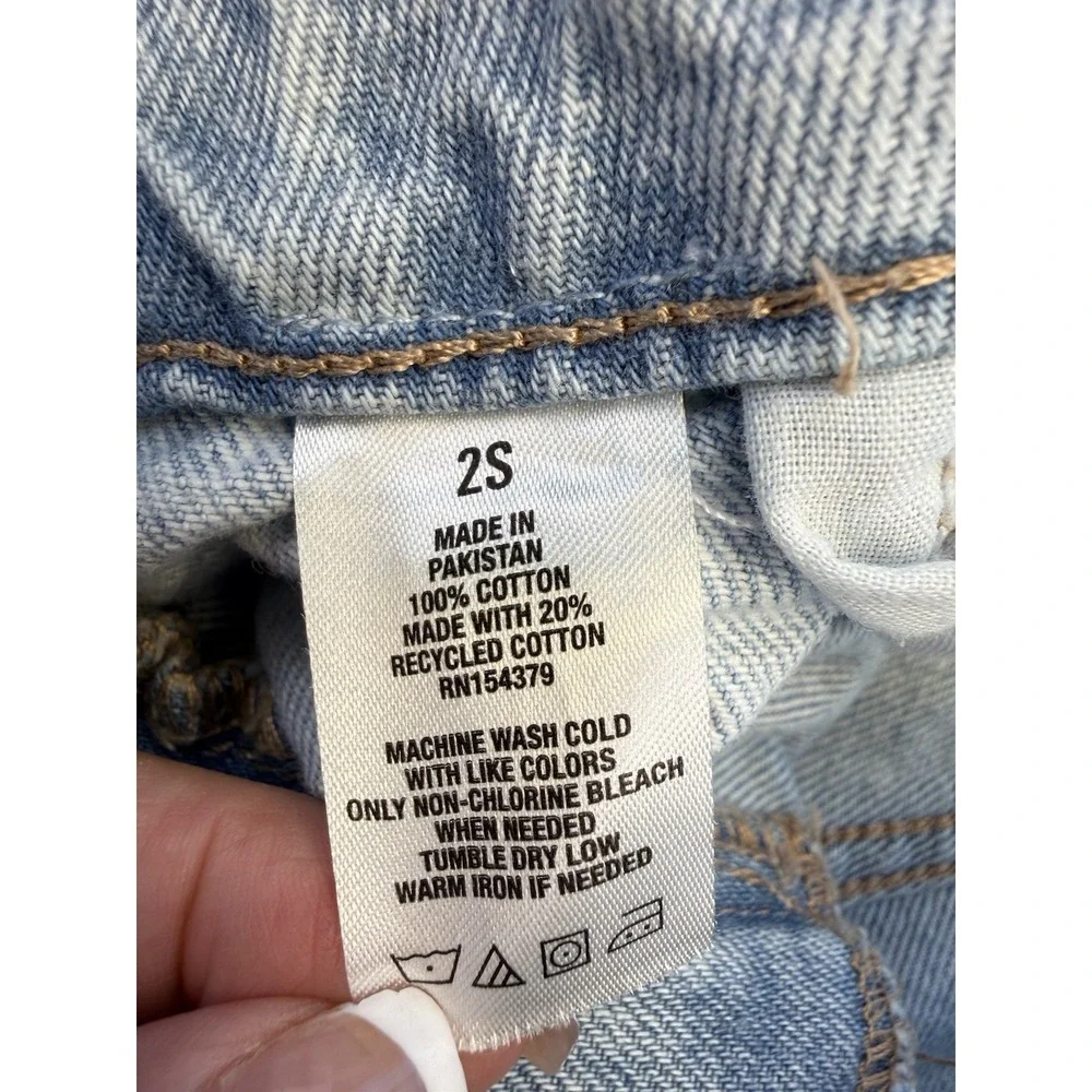 Aeropostale Women's S (2S) Lt.  Wash Blue Denim Baggy Cargo Jeans Wide‎ Leg 90s